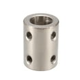 thumbnail image 2 of 8mm to 10mm Bore Rigid Coupling 22mm Length 16mm Diameter Motor Robot Shaft Coupler Connector C45 Steel Silver Tone, 2 of 3