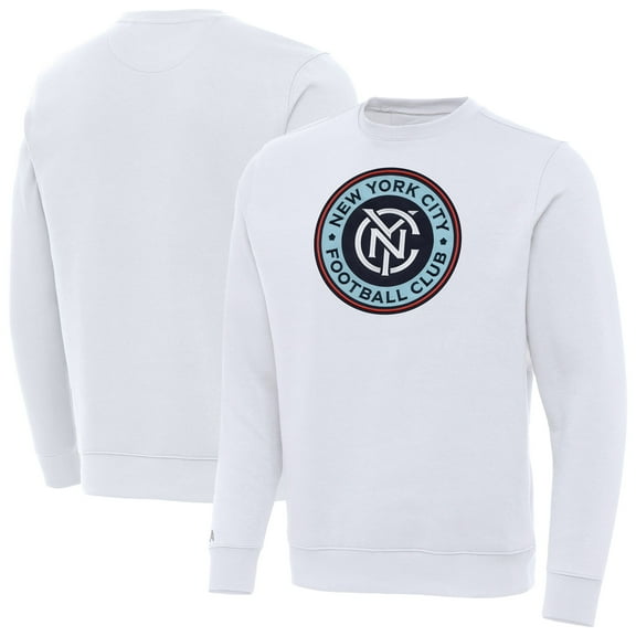 Men's Antigua White New York City FC Victory Pullover Sweatshirt