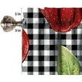 thumbnail image 6 of Fresh Apple Curtain Valance,Red Apple On Black Buffalo Check Plaid Window Valance,Rustic Retro Fruit Pattern Blackout Short Window Treatment for Kitchen Bedroom Cafe Dining Room,54x18in, 6 of 6