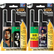 BIC EZ Reach Lighter, Bob Marley, 4-Pack (Assortment of Designs will Vary)