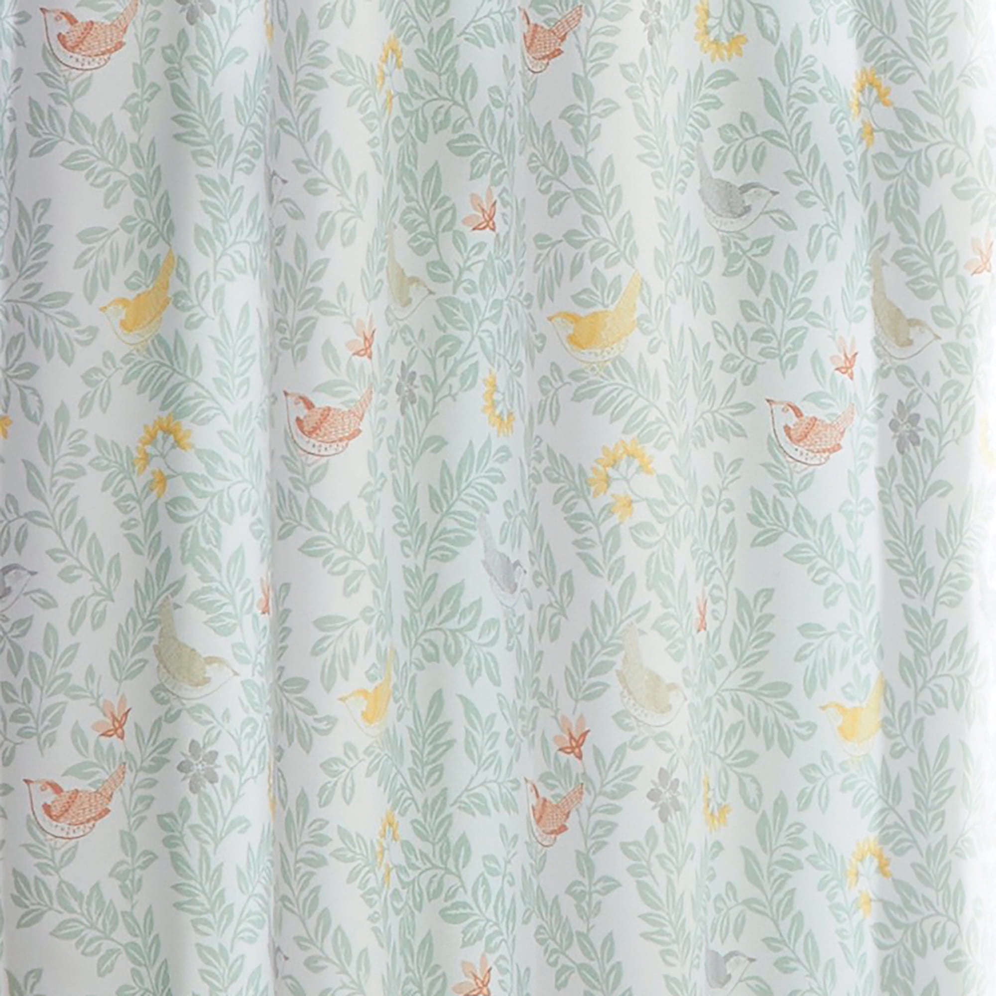 Mainstays 3 Piece Printed Tiers and Valance Set - Multi Birds, Multi, Recycled Polyester, BCI Cotton, 56"W x 14"L, Indoor Curtain, Adult