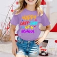 thumbnail image 2 of FYEGRE Girls Casual Graduation T-Shirt, Kids Academic Celebration Short Sleeve Tee, Youth Top for School Ceremony, Party Gathering and Everyday Outfit Purple 3-4 Years, 2 of 2