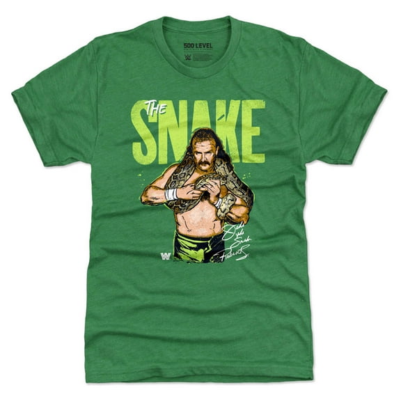 Men's 500 Level Heather Green Jake "The Snake" Roberts Premium Tri-Blend T-Shirt