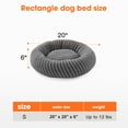 thumbnail image 5 of Calming Donut Dog Bed for Small Dogs and Cats, Washable with Removable Cover, Non-Slip Bottom, Soft Round Pet Bed, Gray, 20in, 5 of 5