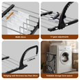 thumbnail image 3 of Bevtee Portable Clothes Drying Rack, over The Door Towel Rack with Clips Indoor Outdoor, Foldable Railings, Stainless Steel and Plastic, 29"x13", 3 of 7