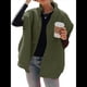 thumbnail image 3 of Chaleco de Felpa para Mujer, Informal, Extragrande, Cálido, con Botones y Bolsillos Verde S, 3 of 9