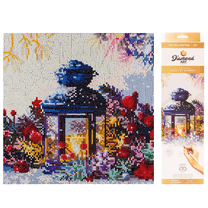 DIAMOND ART BY LEISURE ARTS Holiday Lantern, 12"x12", Intermediate Diamond Painting Kits for Adults, Diamond Art for Adults, Diamond Art Kit, Diamond Art Painting