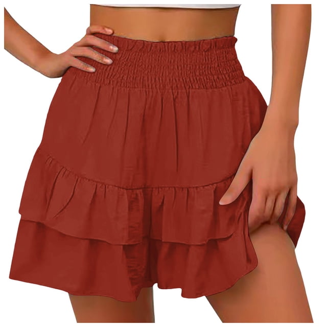 Shorts Larges Unis pour Femmes - Rayonne Douce, Adaptés pour Décontracté/sport, Lavable en Machine