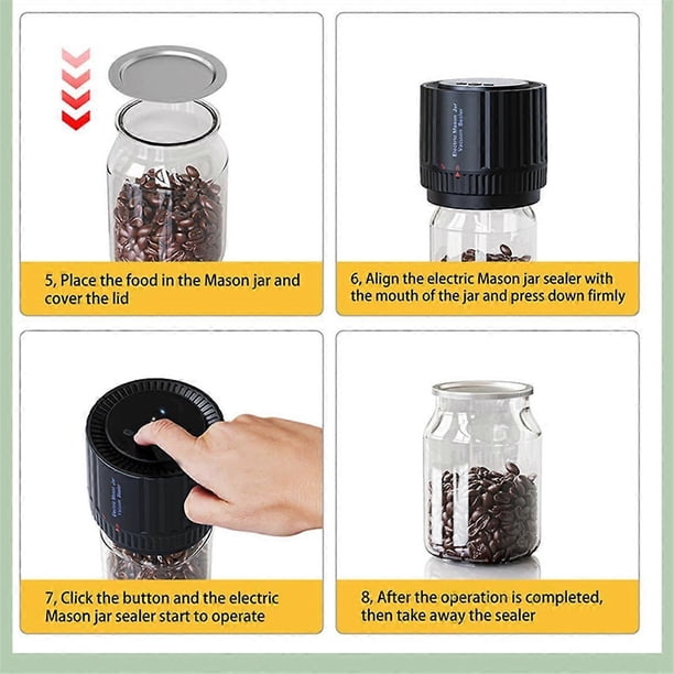 Electric Mason Jar Vacuum Sealer Kit with Wide&Regular Mouth Mason Lids Canning Vacuum Sealer Mason Jar for Food Storage