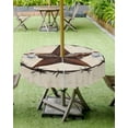 thumbnail image 4 of Fsddascl Texas Star Vintage Outdoor Tablecloth - 60 Inch Round Dining Table Cover, Farmhouse Country Stars Western Waterproof Outdoor Table Cloth with Umbrella Hole & Zipper for Picnic/Patio/Party, 4 of 7
