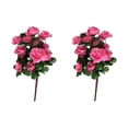 thumbnail image 1 of fastboy 2 Pcs Fausse Fleur Faible Entretien Intérieur Ou Extérieur Élégant Réaliste Rose 1Set, 1 of 6