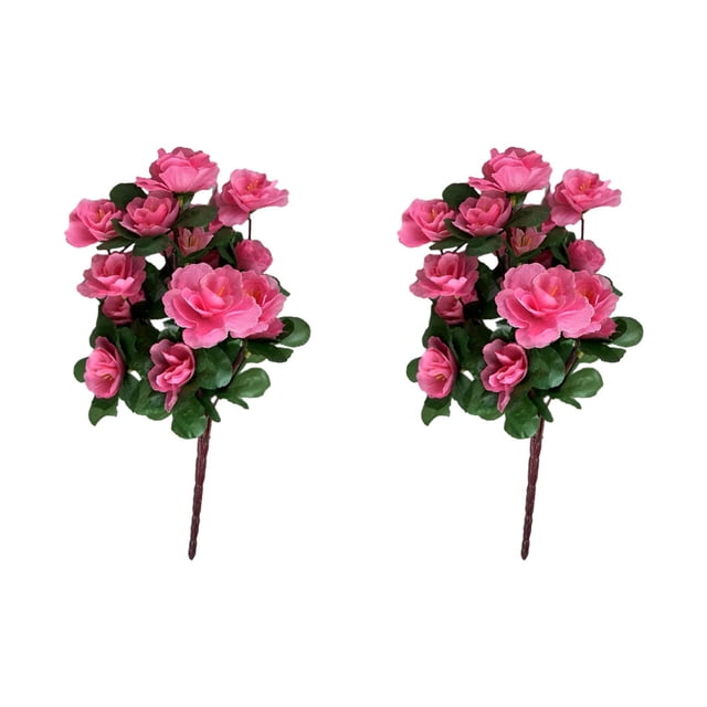 fastboy 2 Pcs Fausse Fleur Faible Entretien Intérieur Ou Extérieur Élégant Réaliste Rose 1Set