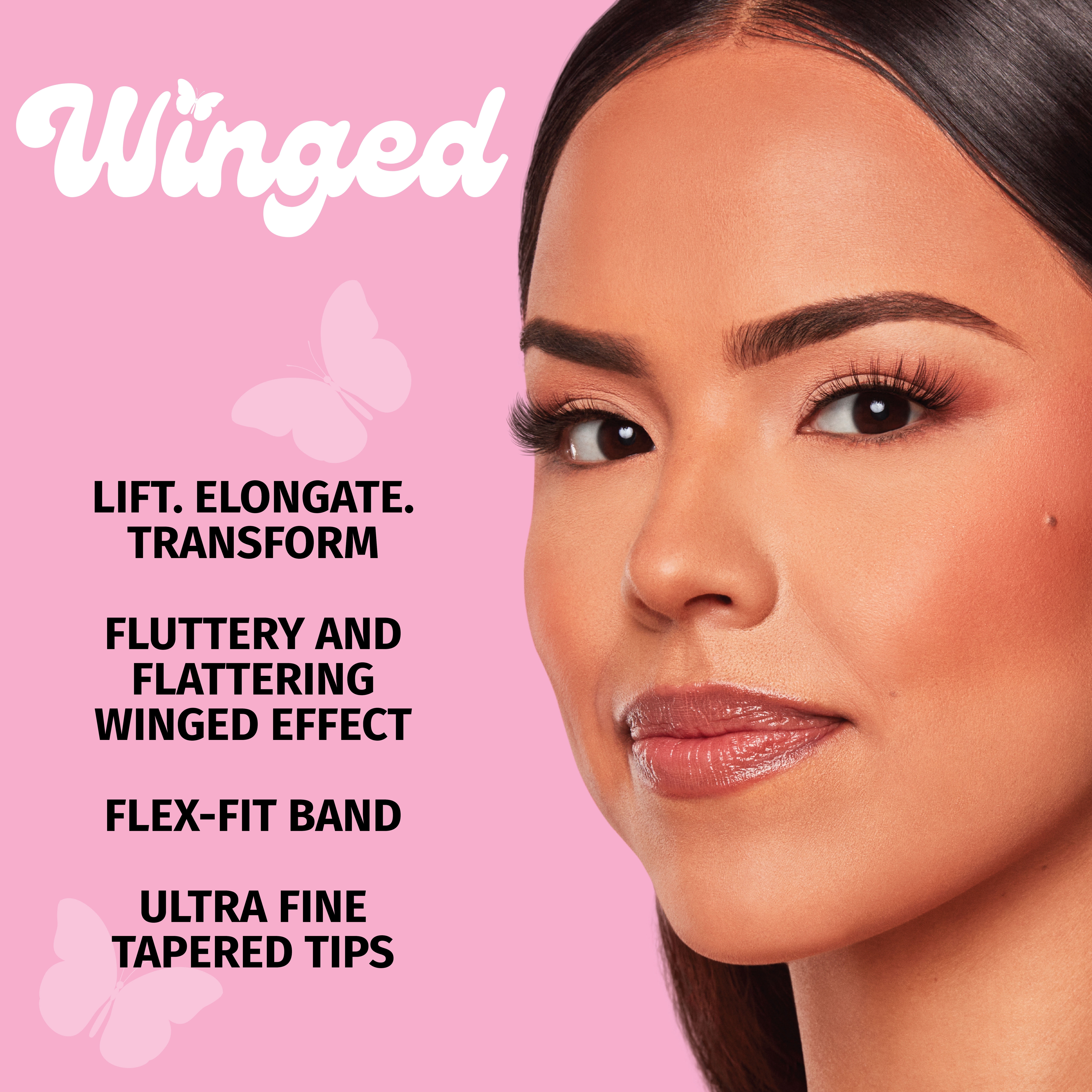 Salon Perfect Winged Fake Lashes False Eyelashes, 690, Black, 2 Pairs
