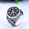 thumbnail image 3 of Mens Viking Ring Retro Nordic Letter Stainless Steel Geometric Pattern Rune Jewelry Gift For Him Nordic Styles, 3 of 5