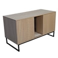 thumbnail image 3 of 25 Inches Cat Litter Box Enclosure for 2 Kittens,Hidden Litter Boxes Furniture with Cat Scratch Pad,Large Indoor Pet House with Double Room, Wooden TV Stand Side Table,Light Brown, 3 of 6