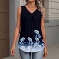 thumbnail image 3 of Women's Sleeveless Fashion Vest Blouse V Neck Dressy Casual Loose Business Shirts 2026 Summer Printed Tank Tops #01Royal Blue 2XL, 3 of 6