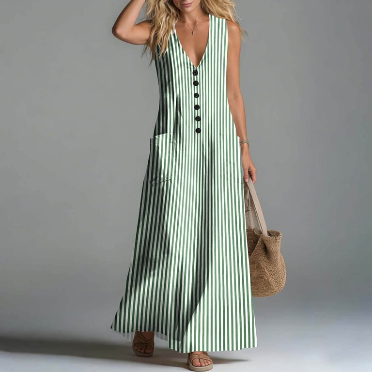 striped linen dress with buttons Saylor Striped Cotton Button Down Dress