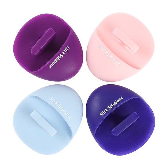 Slick- Cepillo de limpieza facial de silicona Paquete de 4 exfoliantes faciales de silicona Exfoliante facial Exfoliante facial para cepillo limpiador facial Exfoliante facial Cepillo facial