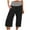 Black, variant on Mrat Elastic Waist Capris for Women Casual Summer Wide Leg Cropped Pants Ladies High Waisted Stretch Pants with Pockets Cropped Trousers Female High Waisted Capris for Women Mint Green S
