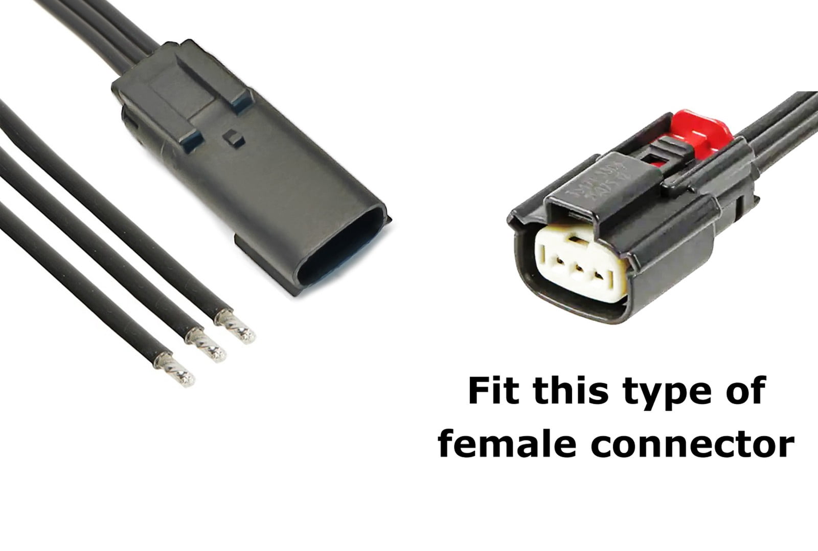 One Pair 3-Pin MX150 Male Connector Adapter w/ 5-Inch Wire Leads Pigtail, 12V 22A Multi-Purpose Electrical Connector Wire Harness