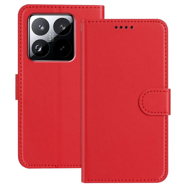 For Xiaomi 15 Pro Leather Case Wallet Stand Solid Color Anti Drop Phone Cover - Green