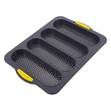 

4 Slot Silicone Baking Pan French Baking Pan Cake Hamburger French Toast Bread Baking Pan Baking Mold
