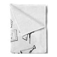 thumbnail image 2 of Movie Theater Soft Flannel Fleece Throw Blanket, Sketchy Movie Set in Black and White Entertainment Industry Media TV, Cozy Plush for Indoor and Outdoor Use, 50" x 60", Black White, by Ambesonne, 2 of 5