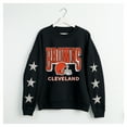 thumbnail image 4 of Women's Gameday Couture  Black Cleveland Browns Pure Victory Rhinestud Star-Sleeve Pullover Sweatshirt, 4 of 4