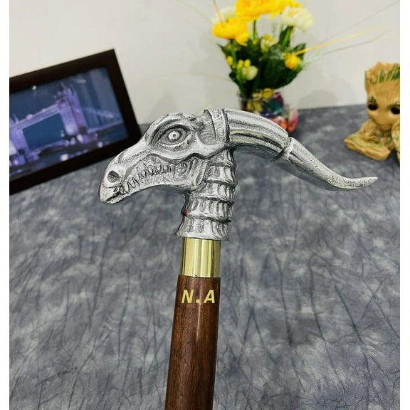 Premium Wooden Walking Cane for Women and Men | Large 6 inch Dragon Head Great Costume Cane Walking Stick | Beautifully Handmade Cane