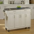 thumbnail image 1 of Hawthorne Collections 49" Stainless Top Kitchen Cart in White, 1 of 1