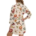 thumbnail image 2 of Xoenoiee Dragonfly Butterfly Bee Ladybird Daisy Flower Print Swimsuit Coverup for Women Lapel Collar Bathing Suit Cover Up for Swimwear Button Down Beach Shirt Dresses for Ladies, XL, 2 of 7
