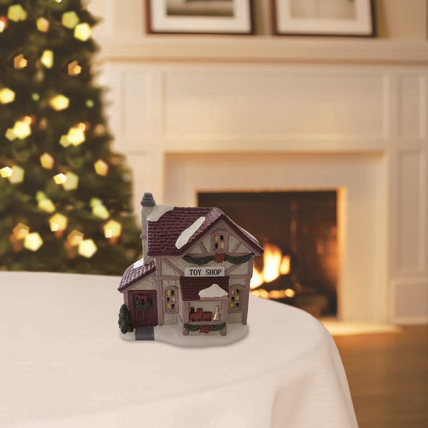 Porcelain Toy Shop Mini Christmas Village Building, Multicolor, 4", by Holiday Time