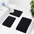 thumbnail image 3 of Buganda Memory Foam Bath Mats Soft Absorbent Bathroom Rugs 17" x 47", Black, 3 of 9