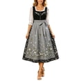 thumbnail image 2 of HCBY Women's Oktoberfest Dirndl Dress Bavarian German Midi A-Line Square Neck Lace Sleeveless Costume for Festival Party, 2 of 5
