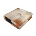 thumbnail image 2 of KLL Relaxing Cat With Tea Print Fleece Throw Blanket, Horizontal Fleece Bedding Cute Soft Blankets Comfy Fleece Flannel Plush Home Decor for Couch & Bed -60"x50", 2 of 9