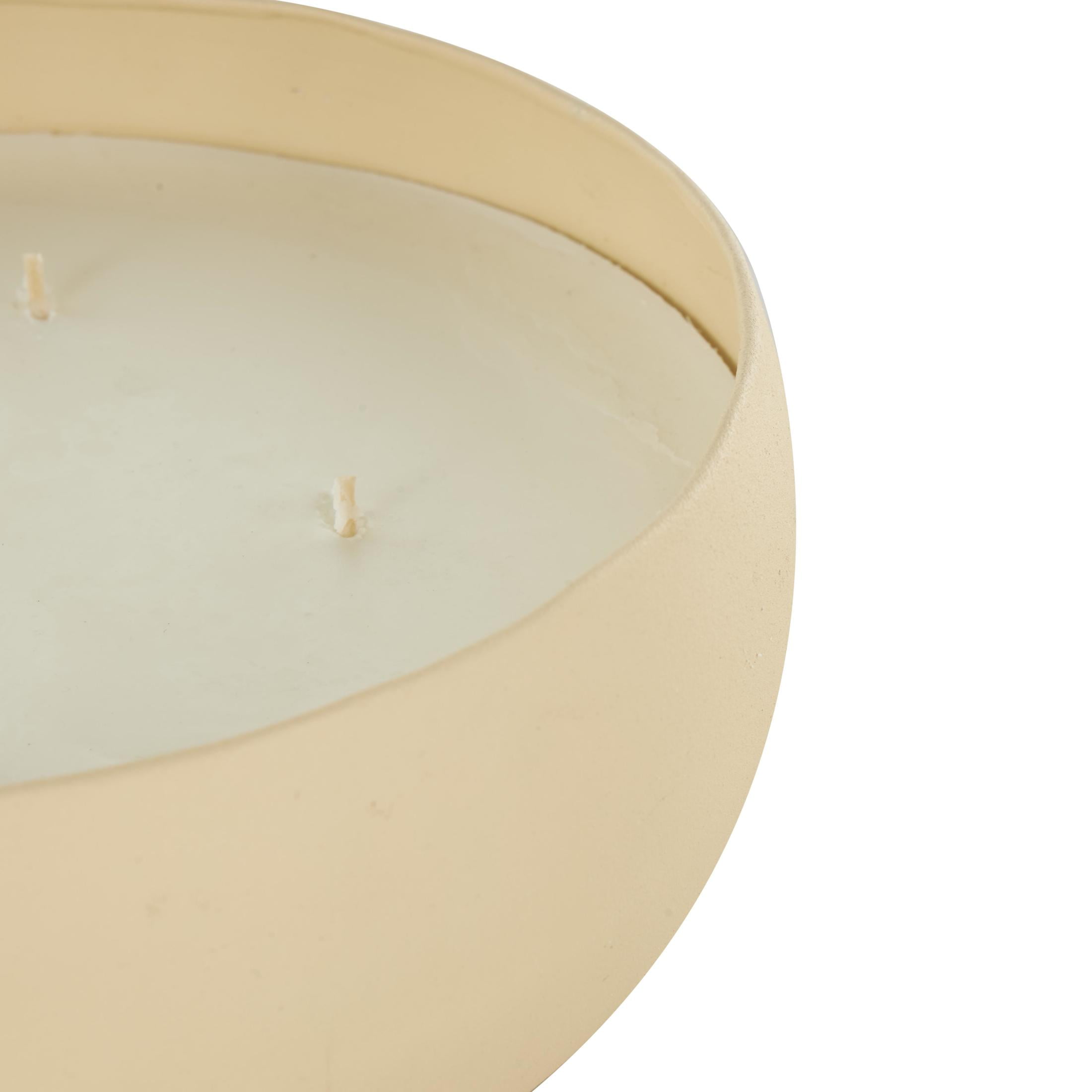DecMode Beige Metal Eucalyptus Spa Scented Textured 63oz 5 Wick Candle with White Wax