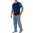 thumbnail image 7 of Fruit of the Loom Men's Raglan Short Sleeve T-shirt and Plaid Pajama Sleep Pant Set, Sizes S-2XL, 7 of 7