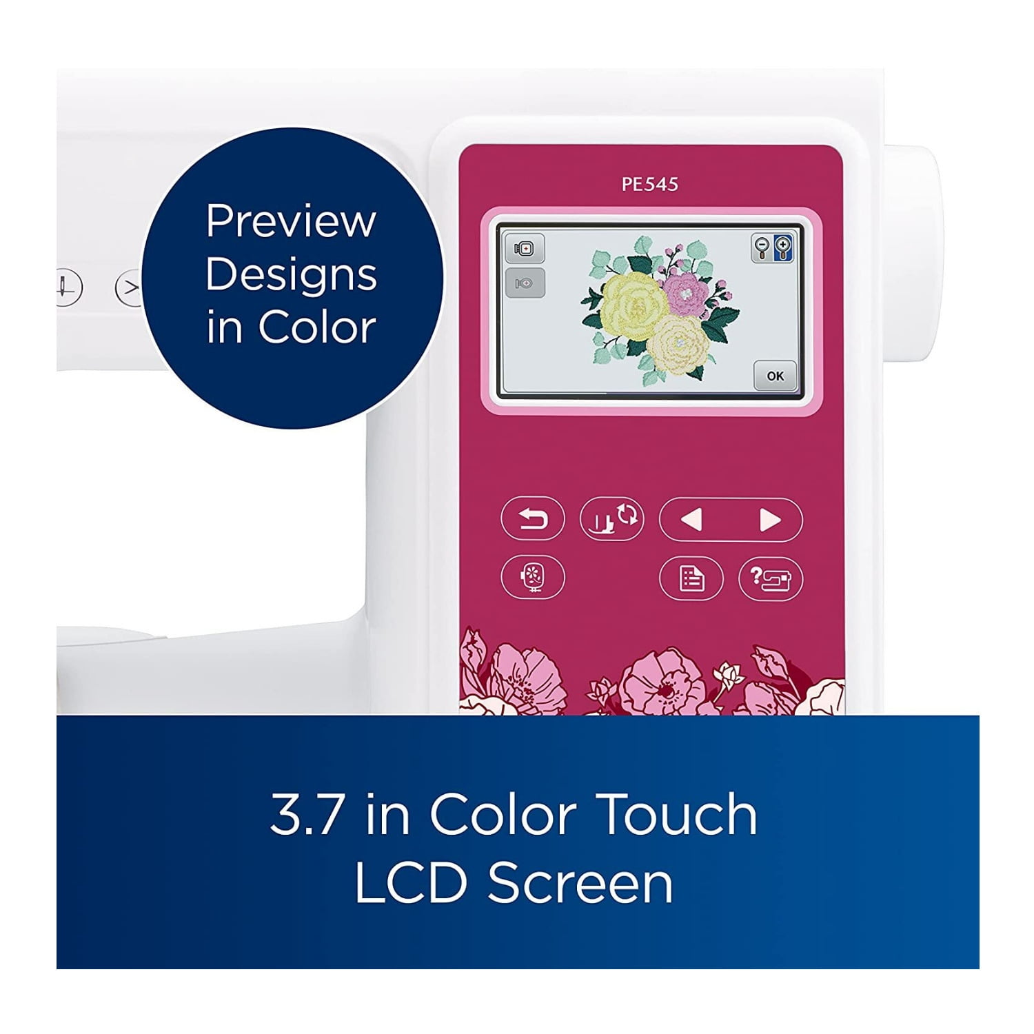 Brother Elite PE545 3.7-Inch Computerized LCD Touch Display Embroidery Machine Bundle with Magnetic Hoop (2 Items)