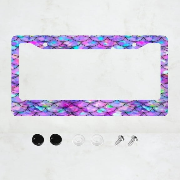 1ps Mermaid License Plate Frame 1 Pack Universal US Car Plate Holder Cover Accessories Decor with Screw for Women Man 12 x 6 Inch