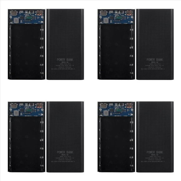 4X 18650 Battery Power Bank Box 22.5W Pantalla LCD de Carga Rápida 20000MAh Power Board para 6X18650 Battery Powerbank Case(A)