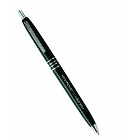 Skilcraft 7520-00-935-7136 U.S. Government Retractable Black Barrel Medium Point Ball Point Pen, Black Ink, (Pack of 12)