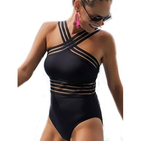 Women's One Piece Swimsuit Padded Bra Swimwear Summer Swimming Bathing Costume