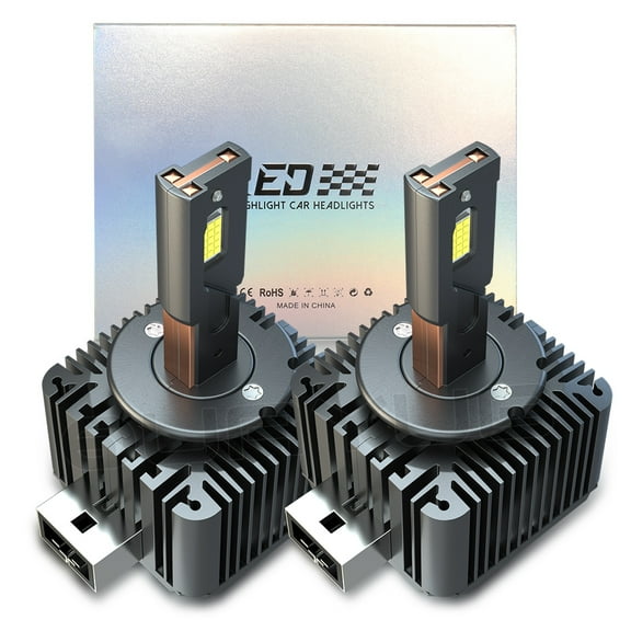 QUAYUB D1S D1R LED Headlight Bulbs High Low Beam 12000lm 6000k Bright White HID Replace