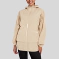 thumbnail image 2 of kamemir Women's Fleece Jacket Full Zip Hooded Thermal Polar Fleece with Pockets Lightweight Soft Winter Coats(Khaki,M), 2 of 4