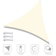 thumbnail image 4 of Yescom 16Ft 97% UV Block Triangle Sun Shade Sail Outdoor Patio Pool Garden Yard Lawn Carport Awning Canopy Off White, 4 of 12