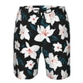 thumbnail image 4 of Kdxio Lilies Flowers Pattern Mens Casual Shorts - Drawstring Summer Beach Sports Shorts for Men, 4 of 9