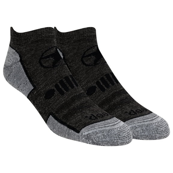 JEEP Men's Wool Blend Trail No Show Socks - 2 Pair Pack - Breathable, Cushioned Comfort