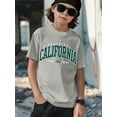 thumbnail image 3 of Big Boys Summer Tee Tops California Arch Graphic Print Boys Regular Fit Crew Neck Short Sleeve Casual T-Shirt -Soft and Breathable, 3 of 9