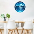 thumbnail image 6 of Blue Wall Clock 16 Inch Silent Non Ticking Large Modern Moon Ocean Wall Clocks Battery Operated Round Decotative Wall Clocks for Kitchen Living Room Office, 6 of 7