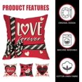 thumbnail image 3 of Valentines Day Hearts Decorative Throw Pillow Covers 16 x 16 Set of 4, Red Black Letter Bow Kiss Love Forever Porch Outdoor Pillowcase, Plaid Anniversary Wedding Cushion Case Home Decor, 3 of 5